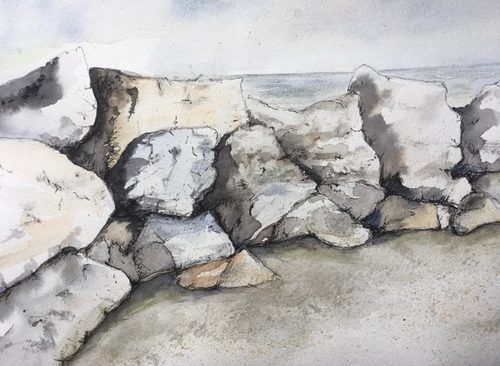 Watercolour, Dorset horizon.